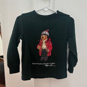 Polo by Ralph Lauren Kids Dark Green Bear Long Sleeve Tee